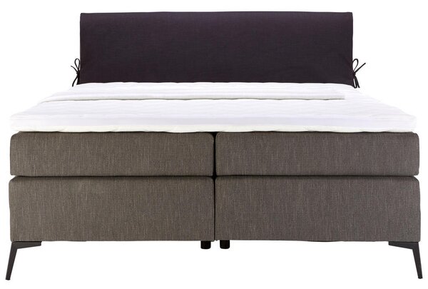 POSTELJA BOXSPRING 140 cm x 200 cm , tekstil antracit, črna