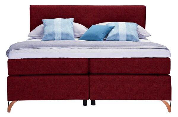 POSTELJA BOXSPRING 140 cm x 200 cm , tekstil rdeča