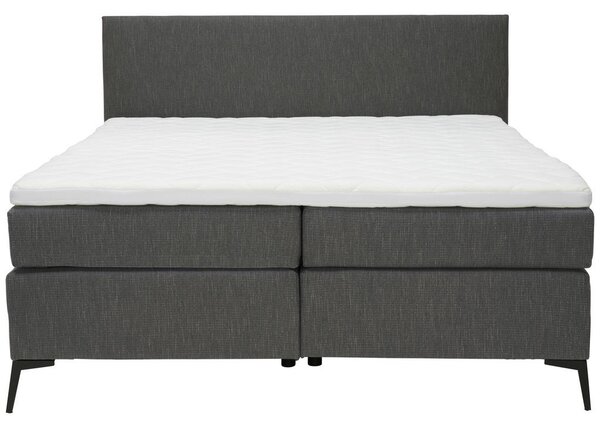 POSTELJA BOXSPRING 140 cm x 200 cm , tekstil antracit, črna