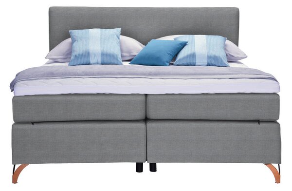 POSTELJA BOXSPRING 140 cm x 200 cm , tekstil siva