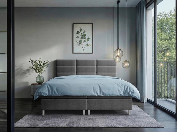 POSTELJA Z VZMETNICO 140 cm x 200 cm , tekstil antracit