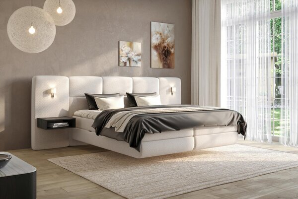 POSTELJA BOXSPRING 180 cm x 200 cm , tekstil naravne barve