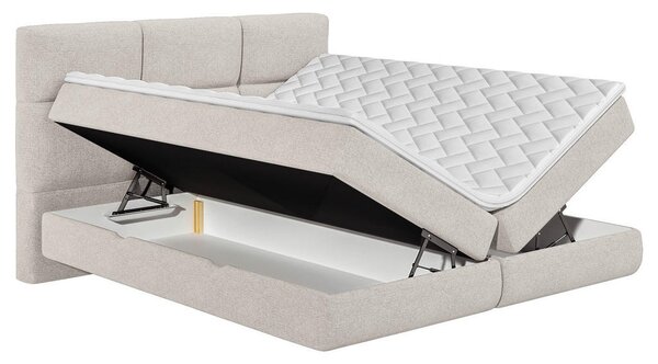 POSTELJA BOXSPRING 180 cm x 200 cm , tekstil naravne barve