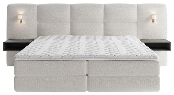 POSTELJA BOXSPRING 180 cm x 200 cm , tekstil naravne barve