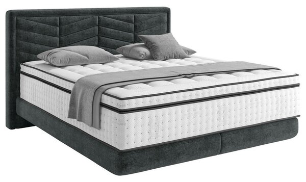 BOXSPRING POSTELJA 140 cm x 200 cm , tekstil črna