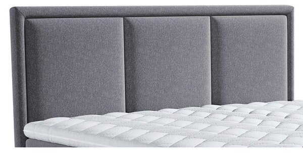 POSTELJA BOXSPRING 140 cm x 200 cm , tekstil temno siva