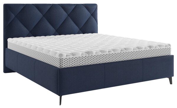 OBLAZINJENA POSTELJA 180 cm x 200 cm , tekstil temno modra