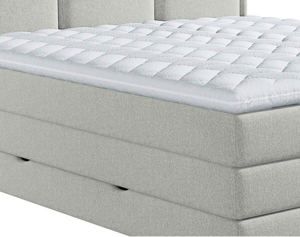 BOXSPRING POSTELJA 160 cm x 200 cm , tekstil svetlo siva