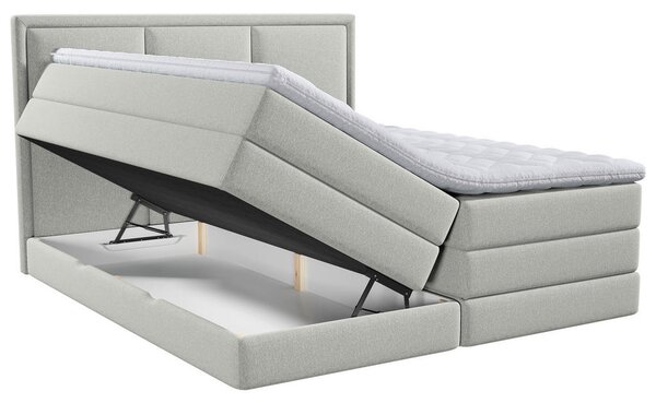 BOXSPRING POSTELJA 160 cm x 200 cm , tekstil svetlo siva