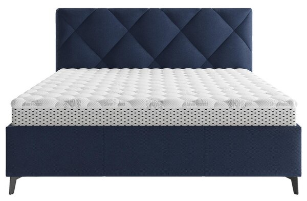 OBLAZINJENA POSTELJA 180 cm x 200 cm , tekstil temno modra