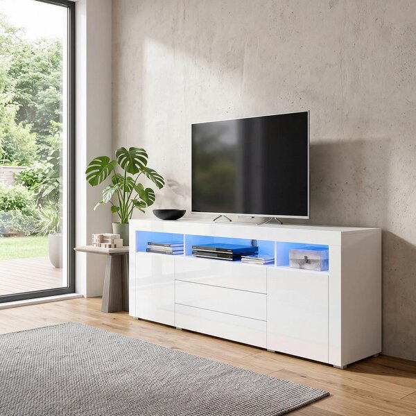 Modern Living Komoda Goal, Bela, Led