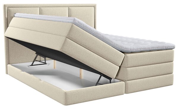 POSTELJA BOXSPRING 160 cm x 200 cm , tekstil bež