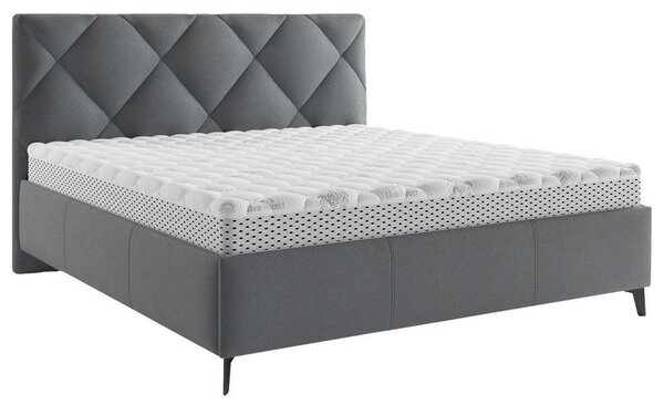 OBLAZINJENA POSTELJA 180 cm x 200 cm , tekstil antracit