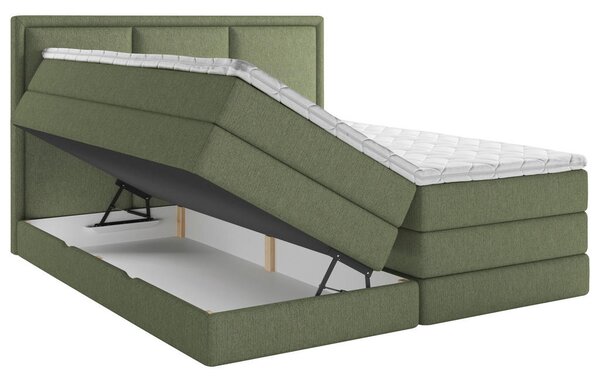 POSTELJA BOXSPRING 140 cm x 200 cm , tekstil zelena