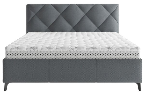 OBLAZINJENA POSTELJA 180 cm x 200 cm , tekstil antracit