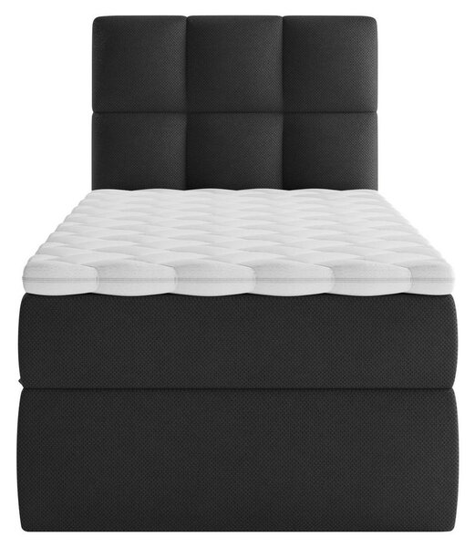 POSTELJA Z VZMETNICO 90 cm x 200 cm , les, tekstil, leseni material črna