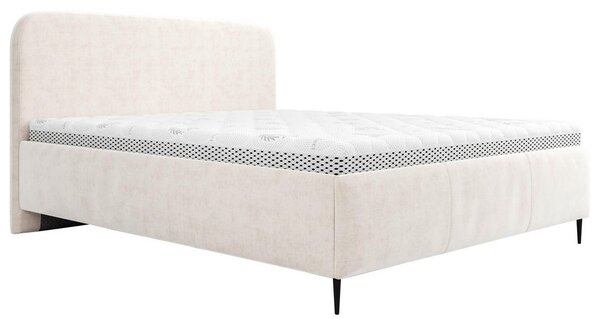 OBLAZINJENA POSTELJA 140 cm x 200 cm , les, tekstil, leseni material bela