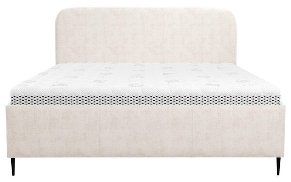 OBLAZINJENA POSTELJA 140 cm x 200 cm , les, tekstil, leseni material bela