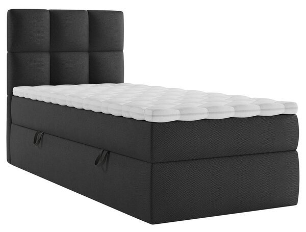 POSTELJA Z VZMETNICO 90 cm x 200 cm , les, tekstil, leseni material črna