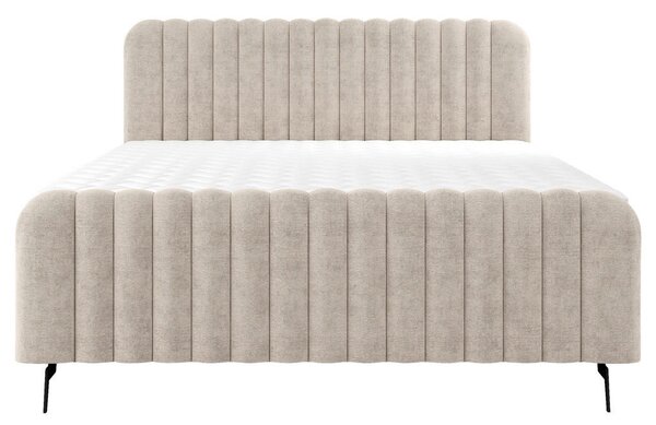 POSTELJA Z VZMETNICO 140 cm x 200 cm , les, tekstil, leseni material naravne barve