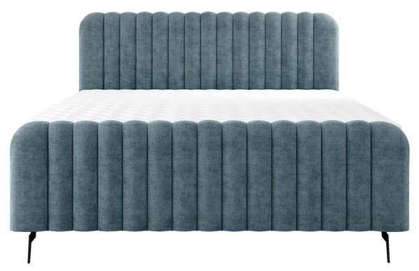 POSTELJA Z VZMETNICO 140 cm x 200 cm , les, tekstil, leseni material barve petroleja