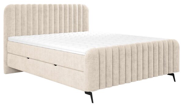 POSTELJA Z VZMETNICO 140 cm x 200 cm , les, tekstil, leseni material naravne barve