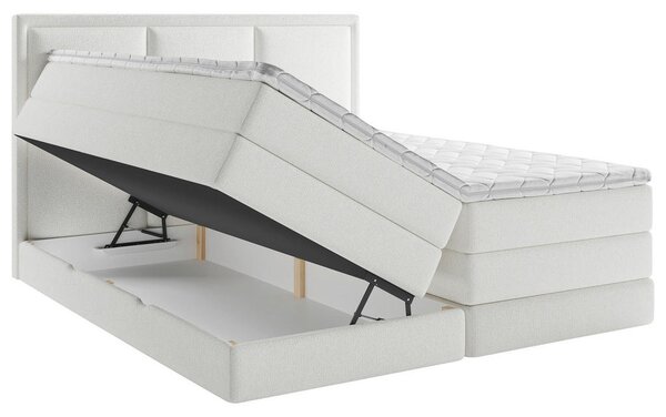 POSTELJA BOXSPRING 140 cm x 200 cm , tekstil bela