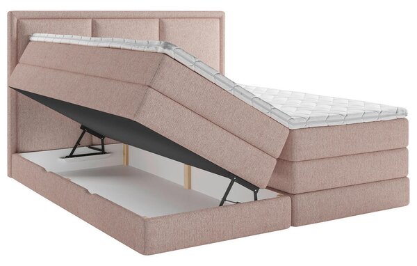 POSTELJA BOXSPRING 140 cm x 200 cm , tekstil roza