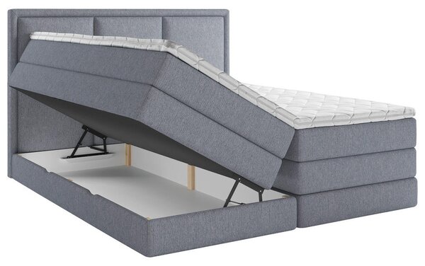 POSTELJA BOXSPRING 140 cm x 200 cm , tekstil modra