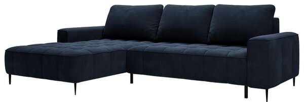 KOTNA GARNITURA S POSTELJNO F, temno modra tekstil