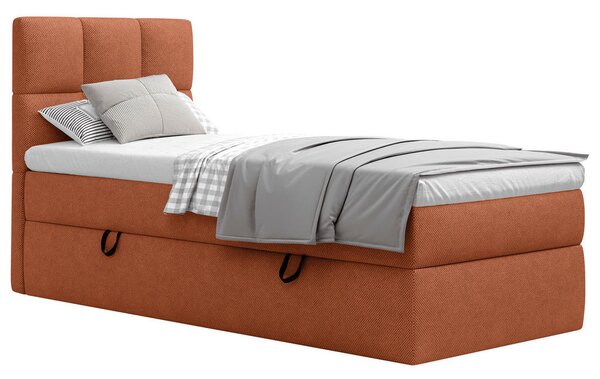 POSTELJA Z VZMETNICO 90 cm x 200 cm , les, tekstil, leseni material opečnato rjava