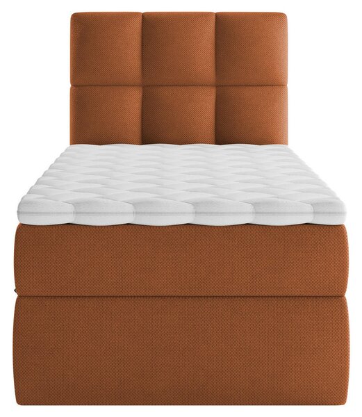 POSTELJA Z VZMETNICO 90 cm x 200 cm , les, tekstil, leseni material opečnato rjava