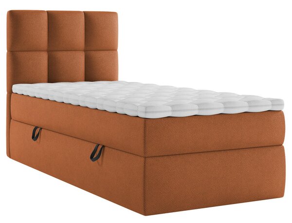POSTELJA Z VZMETNICO 90 cm x 200 cm , les, tekstil, leseni material opečnato rjava