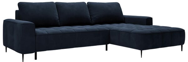 KOTNA GARNITURA S POSTELJNO F, temno modra tekstil