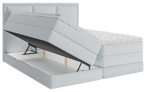 POSTELJA BOXSPRING 140 cm x 200 cm , tekstil svetlo modra