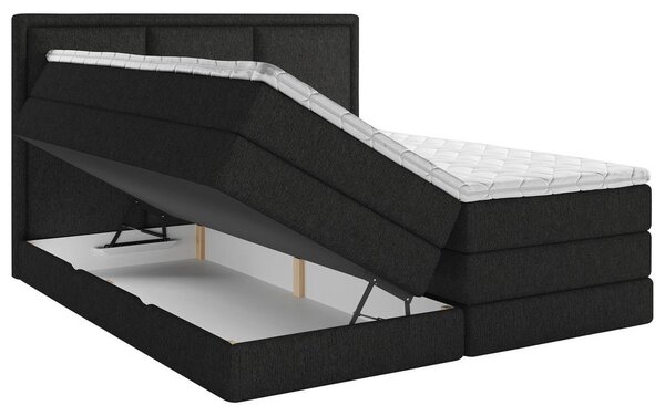 POSTELJA BOXSPRING 140 cm x 200 cm , tekstil črna