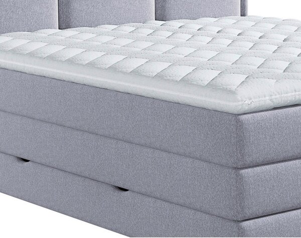 BOXSPRING POSTELJA 160 cm x 200 cm , tekstil siva