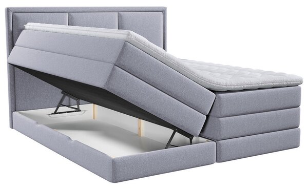 BOXSPRING POSTELJA 160 cm x 200 cm , tekstil siva