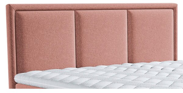 BOXSPRING POSTELJA 140 cm x 200 cm , tekstil starinsko roza