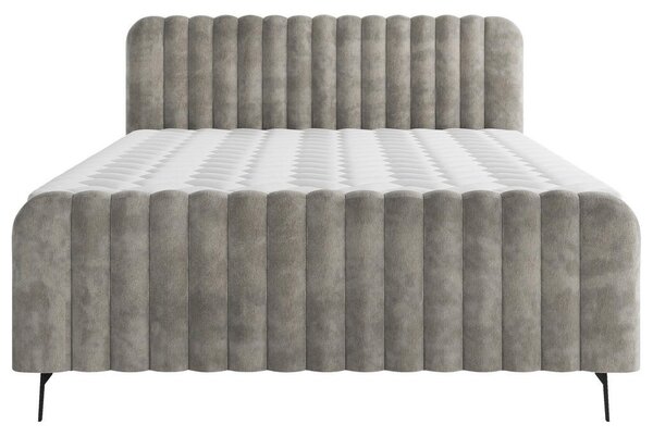 POSTELJA Z VZMETNICO 160 cm x 200 cm , les, tekstil, leseni material rjava