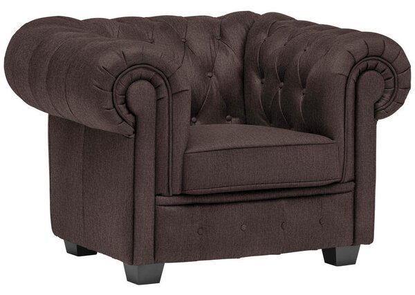 CHESTERFIELD FOTELJ, temno rjava tekstil