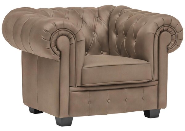 CHESTERFIELD FOTELJ, svetlo rjava tekstil