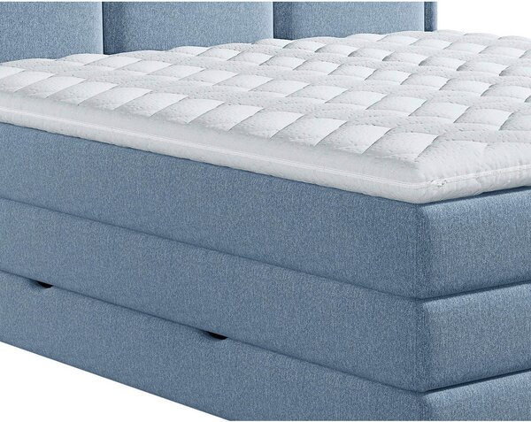 POSTELJA BOXSPRING 140 cm x 200 cm , tekstil modra