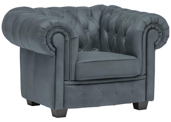 CHESTERFIELD FOTELJ, sivomodra tekstil