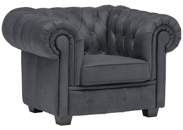 CHESTERFIELD FOTELJ, siva tekstil