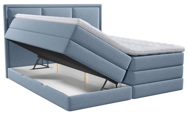 POSTELJA BOXSPRING 140 cm x 200 cm , tekstil modra