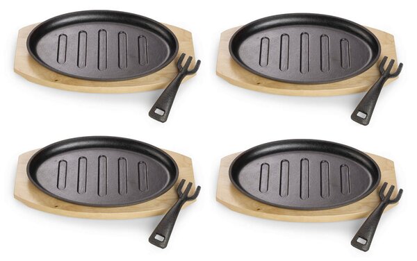 SET PONEV Oval mit Grillstreifen lito železo 4-delni