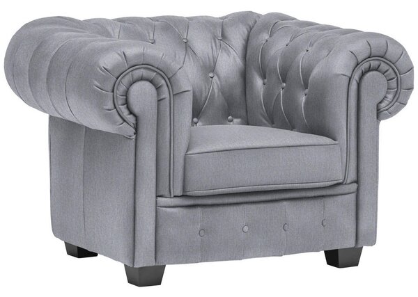 CHESTERFIELD FOTELJ, svetlo siva tekstil