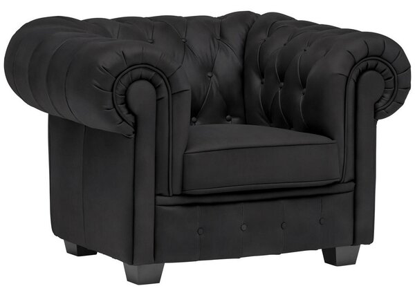 CHESTERFIELD FOTELJ, črna tekstil