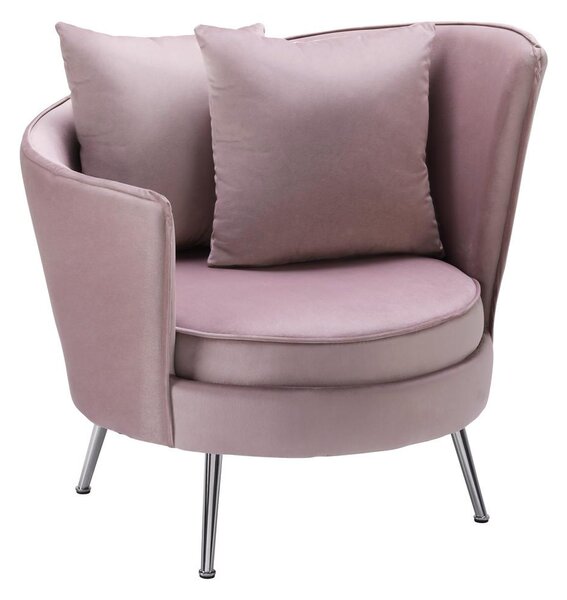 Bessagi Home Naslanjač Chesterfield Cherie, Roza, Žamet